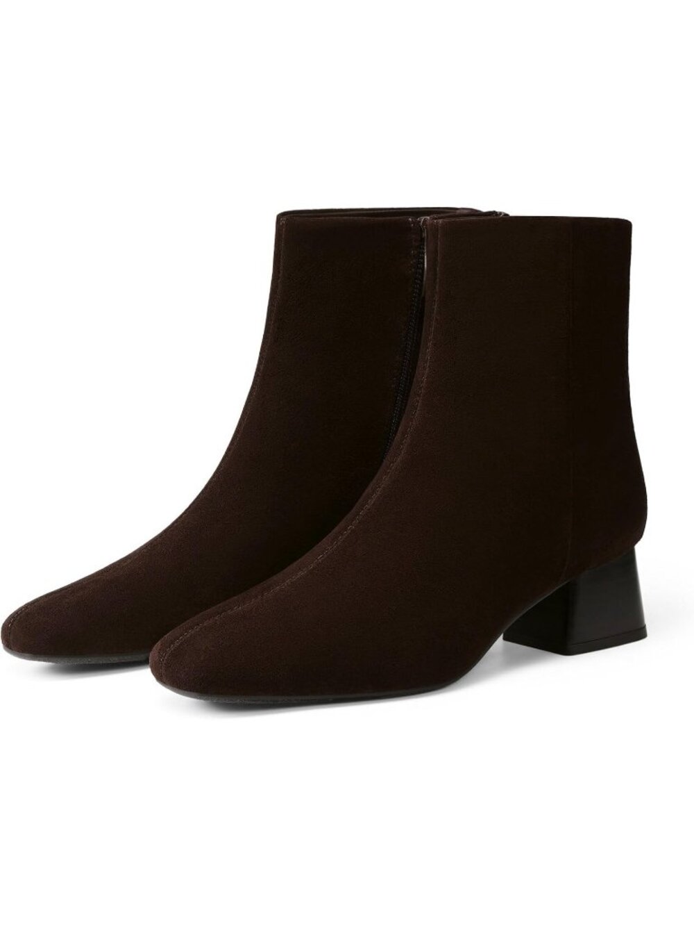 DREAM PAIRS Women's Chocolate Ankle Booties Square Toe Block Heel Stretch Boots